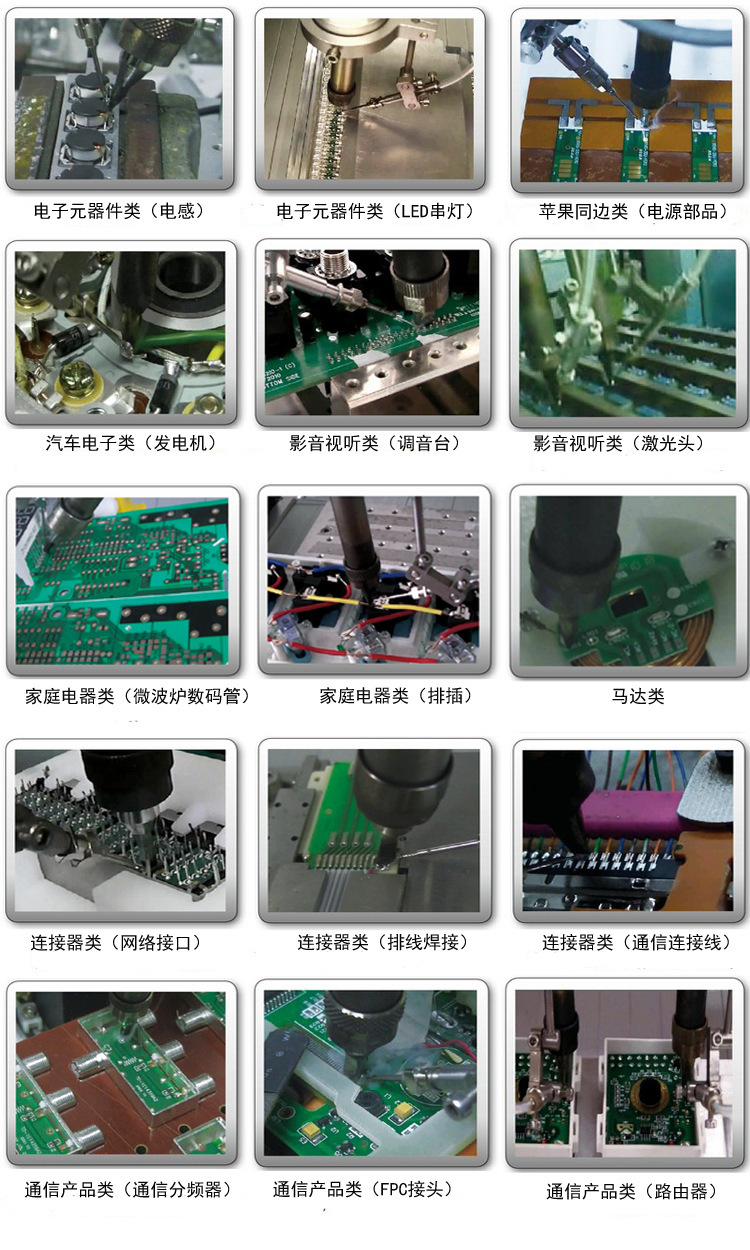 五轴桌面式双工位自动焊锡机应用范围